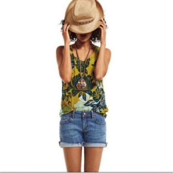 CAbi Style #286 Silk Blend Bali Floral Tank Top Women Small - Picture 8 of 10